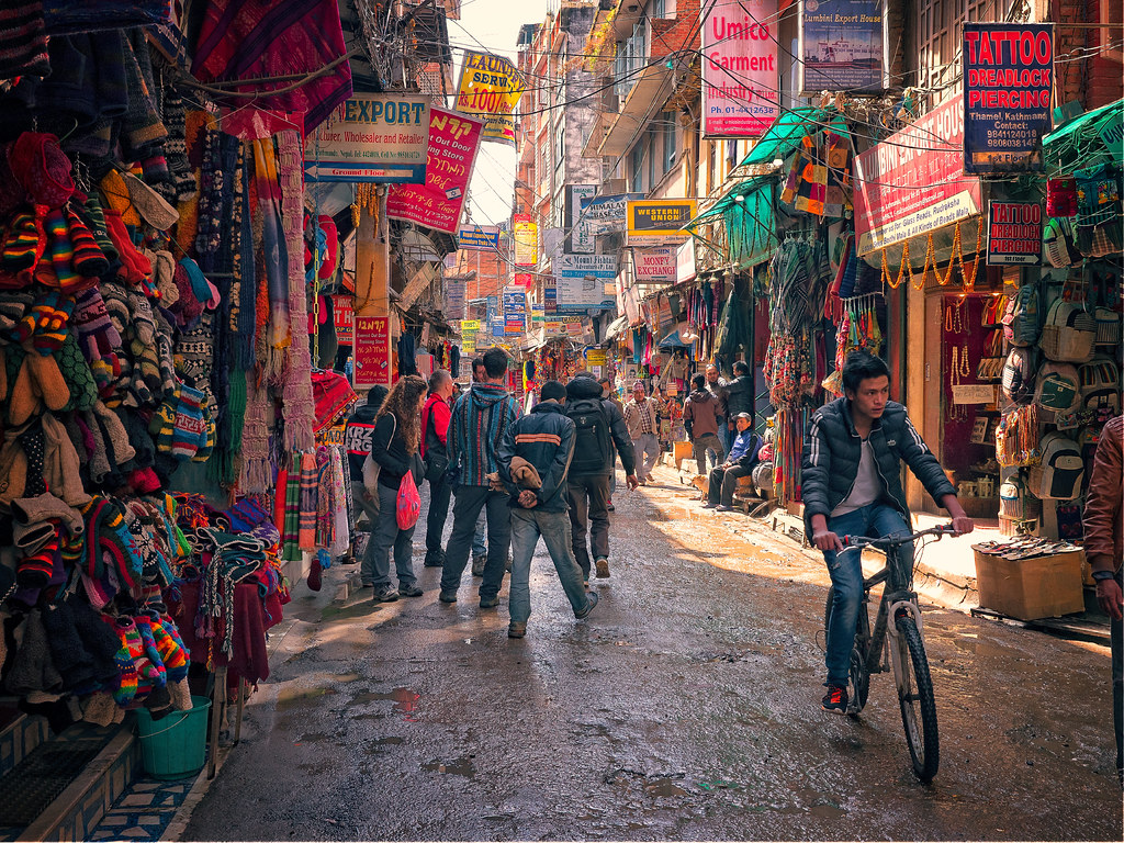 A Busy Street in Thamel